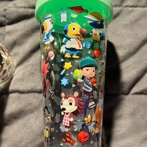 Animal Crossing Themed Green Tumbler